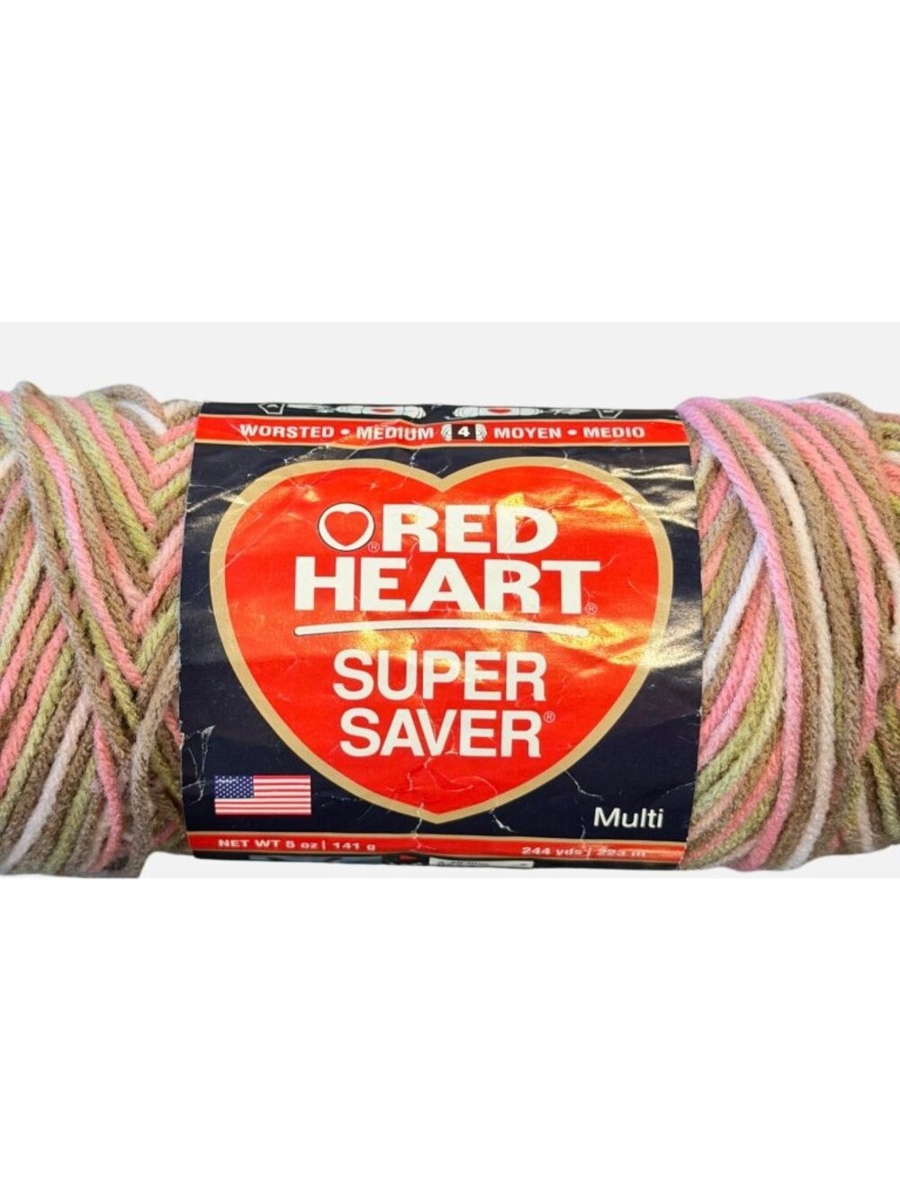 Red Heart Super Saver Yarn Pink Camo 5 oz Acrylic Worsted Medium Weight